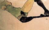 Egon Schiele Canvas Paintings - A woman nude body